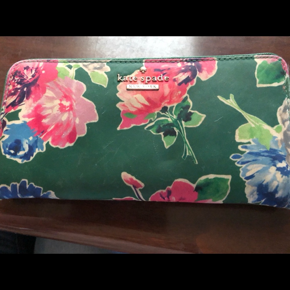 Green Floral Nylon Kate Spade Wallet